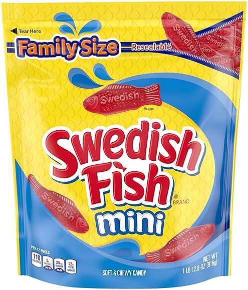 SWEDISH FISH Mini Soft & Chewy Candy, Bulk Candy, Family Size, 1.8 lb - Image 1