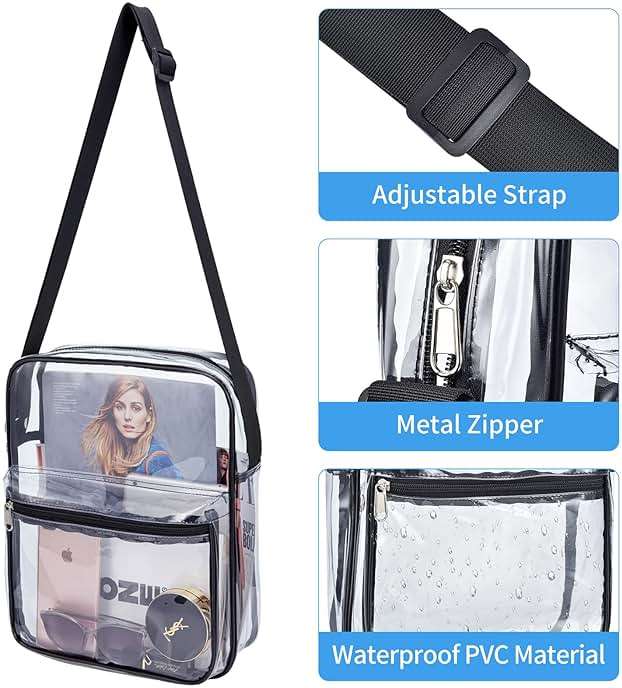 USPECLARE Clear Bag for Stadium Events Clear Messenger Bag for Men and Women - Image 3
