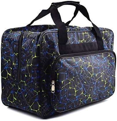 TLBTEK Black Sewing Machine Carrying Case,Universal Canvas Carry Tote Bag,Portable Padded Storage Dust Cover with Pockets for Sewing Machine - Image 1