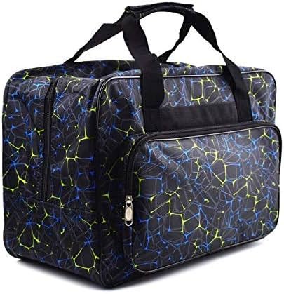 TLBTEK Black Sewing Machine Carrying Case,Universal Canvas Carry Tote Bag,Portable Padded Storage Dust Cover with Pockets for Sewing Machine - Product Image