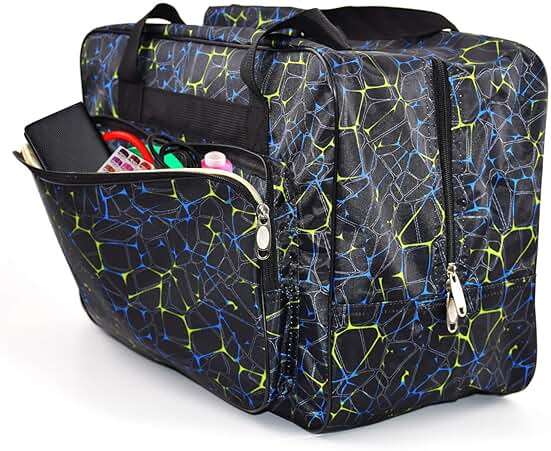 TLBTEK Black Sewing Machine Carrying Case,Universal Canvas Carry Tote Bag,Portable Padded Storage Dust Cover with Pockets for Sewing Machine - Image 6
