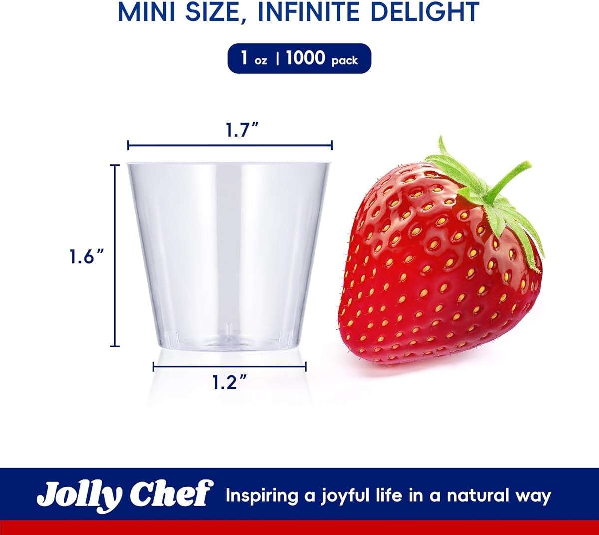 JOLLY CHEF 1000 Pack Plastic Shot Glasses,1 oz Disposable Cups 1 Ounce Tasting Cups Ideal for Whiskey, Wine Tasting,Food Samples - Image 3