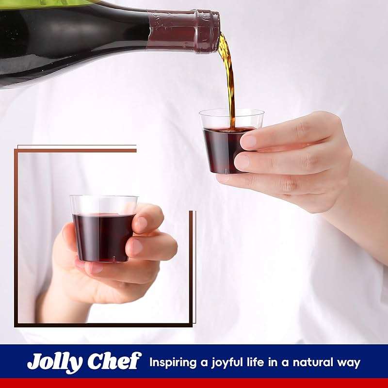 JOLLY CHEF 1000 Pack Plastic Shot Glasses,1 oz Disposable Cups 1 Ounce Tasting Cups Ideal for Whiskey, Wine Tasting,Food Samples - Image 5