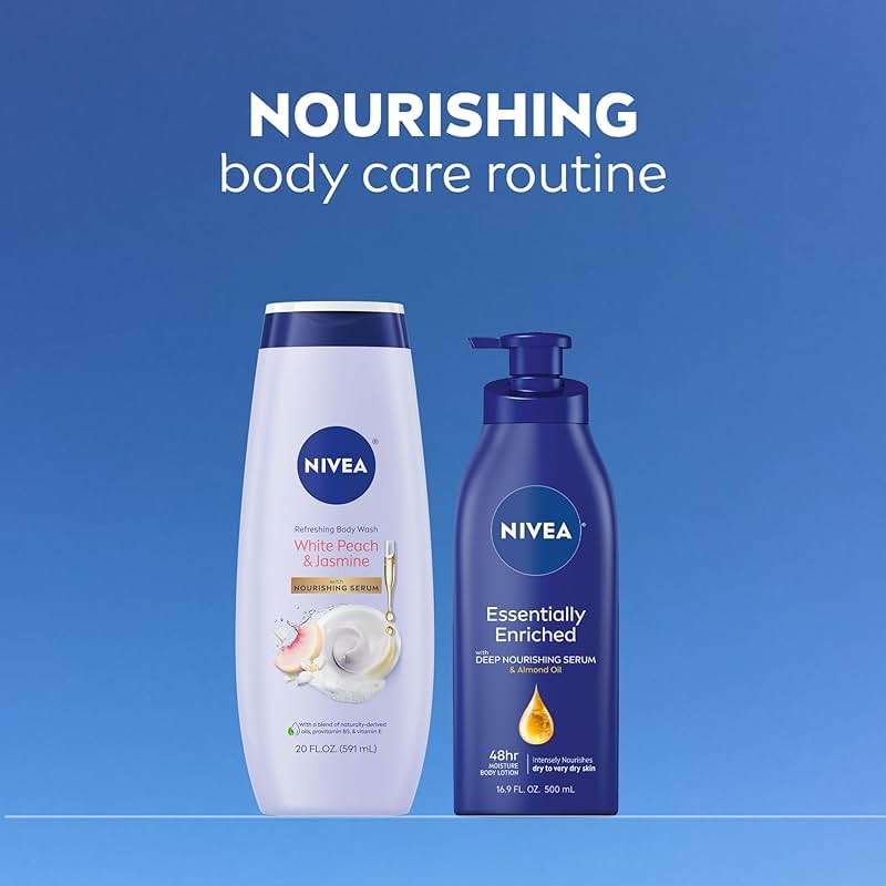 NIVEA Refreshing White Peach and Jasmine Body Wash with Nourishing Serum, Scented Body Wash for Women, Enriched with Provitamin B5 and Vitamin E, 20 Fl Oz Bottle - Image 12
