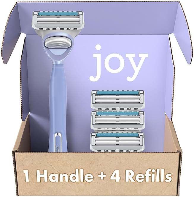 joy Razors for Women, 1 Handle, 4 Razor Blade Refills, Lavender, Lubrastrip to Help Avoid Skin Irritation - Product Image