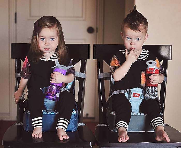 Nuby Easy Go Booster Seat - Travel Booster Seat for Babies and Toddlers - Holds Up to 35 Pounds - 9+ Months - Gray - Image 7