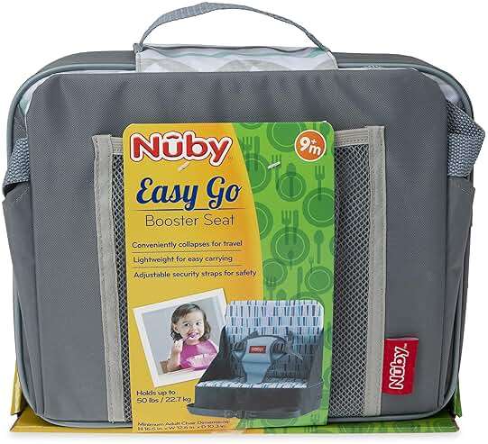 Nuby Easy Go Booster Seat - Travel Booster Seat for Babies and Toddlers - Holds Up to 35 Pounds - 9+ Months - Gray - Image 10