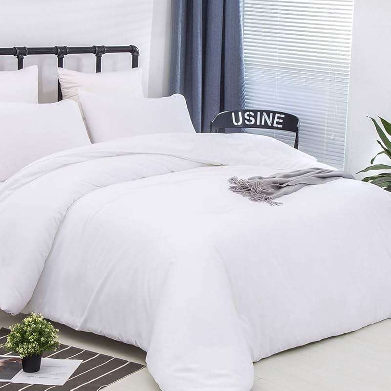 CLOTHKNOW White Queen Comforter Set 3Pcs White Bedding Comforter Sets Soft All Season Queen Size Bed Comforter Set with 2 x Pillowcases - Image 3