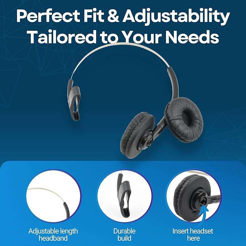 for Plantronics Standard Headband 84605 + Extra Cushion Replacement Over-The-Head Headset for Savi CS540 W740 W745 W440 W740-M C054 CS540XD 8240 8245 W445 - Image 5