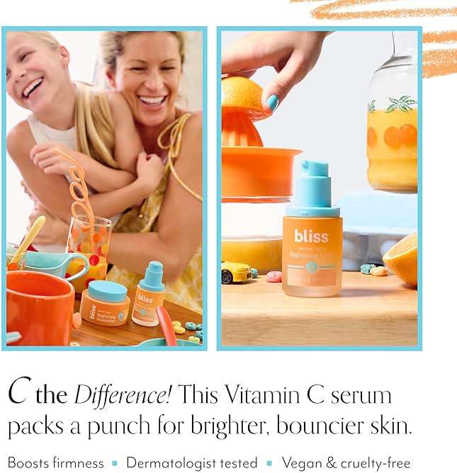 Bliss Vitamin C + Tri-Peptide Face Serum - Stabilized Vitamin C for Dark Spots, Fine Lines & Firmness - Brightening Serum with Collegen Boosting Peptides, Hyaluronic Acid, Squalane - 1 Fl Oz - Image 7