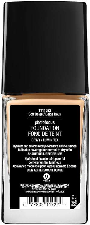 wet n wild Photo Focus Dewy Liquid Foundation Makeup, Soft Beige (Packaging May vary) - Image 3