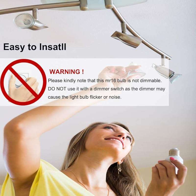 FTL MR16 LED Light Bulbs 3000K Warm White AC/DC 12V Non Dimmable Glass Cover 5W 500lm GU5.3 Spotlight 50W Halogen Replacement for Track Lighting and Outdoor Landscape 6-Pack - Image 5