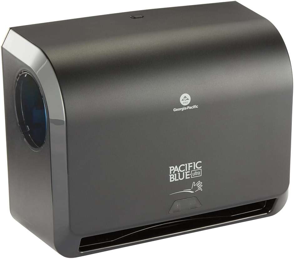 Georgia-Pacific Pacific Blue Ultra 9" Mini Automatic Paper Towel Dispenser by GP PRO (Georgia-Pacific), Black, 54518, 14.1" W x 6.5" D x 11.1" H - New Version - Image 1