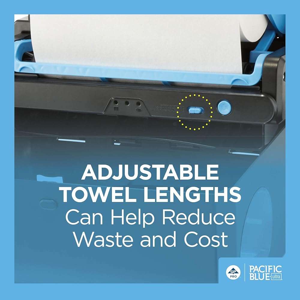 Georgia-Pacific Pacific Blue Ultra 9" Mini Automatic Paper Towel Dispenser by GP PRO (Georgia-Pacific), Black, 54518, 14.1" W x 6.5" D x 11.1" H - New Version - Image 7