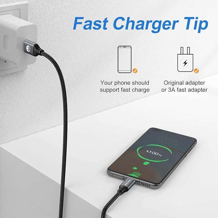 USB Type-C to A Cable 5pack 6ft Braided Fast Charging 3A Quick Charger Cord, 6 Foot Compatible iPhone 17/17 Pro/16e/16/15 Pro Max,Samsung Galaxy S10 S9 S8 Plus, Note 10 9 8, LG V50 V40 G8 G7(Grey) - Image 6