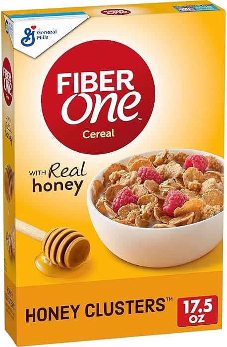 Fiber One Honey Clusters Breakfast Cereal, Fiber Cereal Made with Whole Grain, 17.5 oz - Product Image
