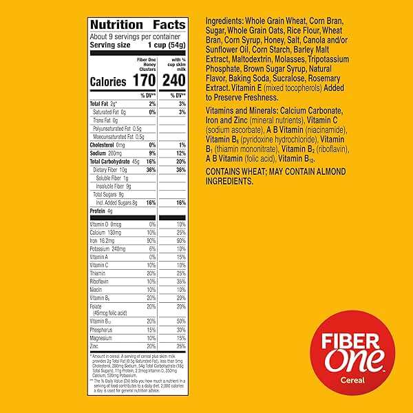 Fiber One Honey Clusters Breakfast Cereal, Fiber Cereal Made with Whole Grain, 17.5 oz - Image 2