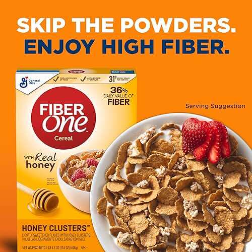 Fiber One Honey Clusters Breakfast Cereal, Fiber Cereal Made with Whole Grain, 17.5 oz - Image 6