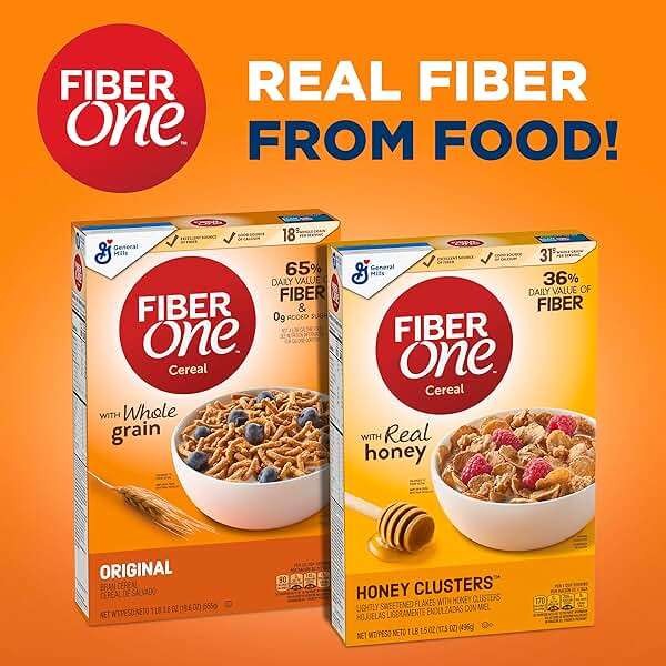 Fiber One Honey Clusters Breakfast Cereal, Fiber Cereal Made with Whole Grain, 17.5 oz - Image 7