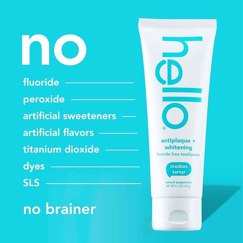 hello Antiplaque Fluoride Free Whitening Toothpaste and Peace Out Plaque Alcohol Free Mouthwash Pack, Includes Two 4.7 Oz Whitening Toothpastes and One 16 Fl Oz Fluoride Free Mouthwash - Image 4