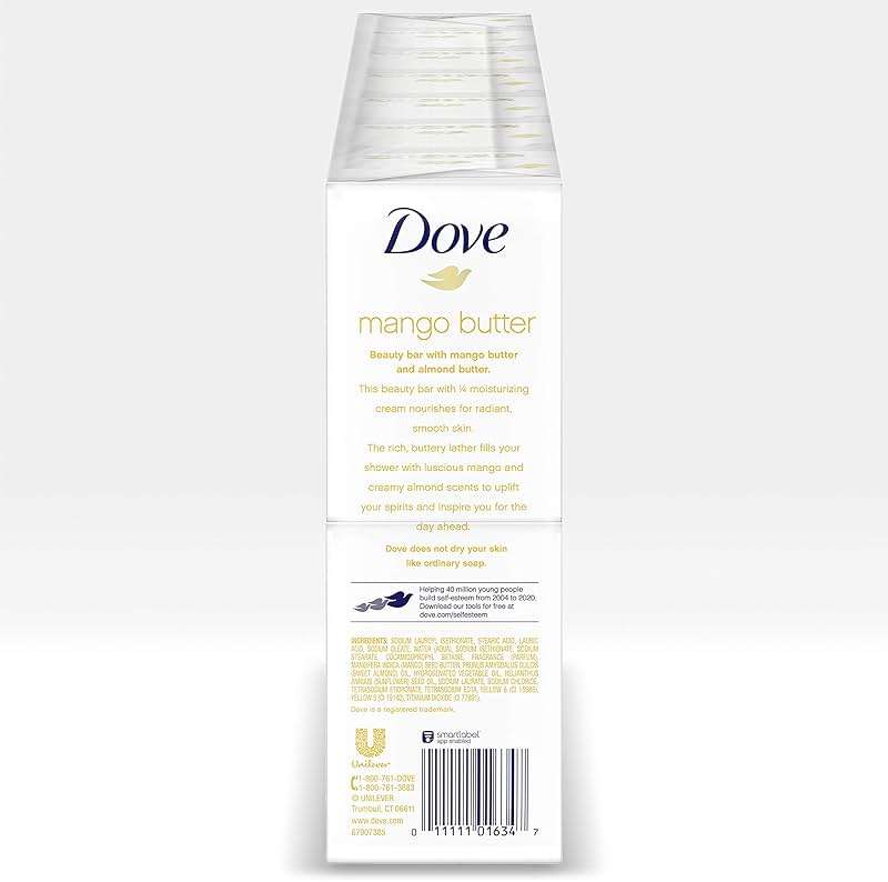 Dove Beauty Bar With Mango Butter 14 Bars To Moisturize Dry Skin More Moisturizing Than Bar Soap 3.75 oz - Image 2