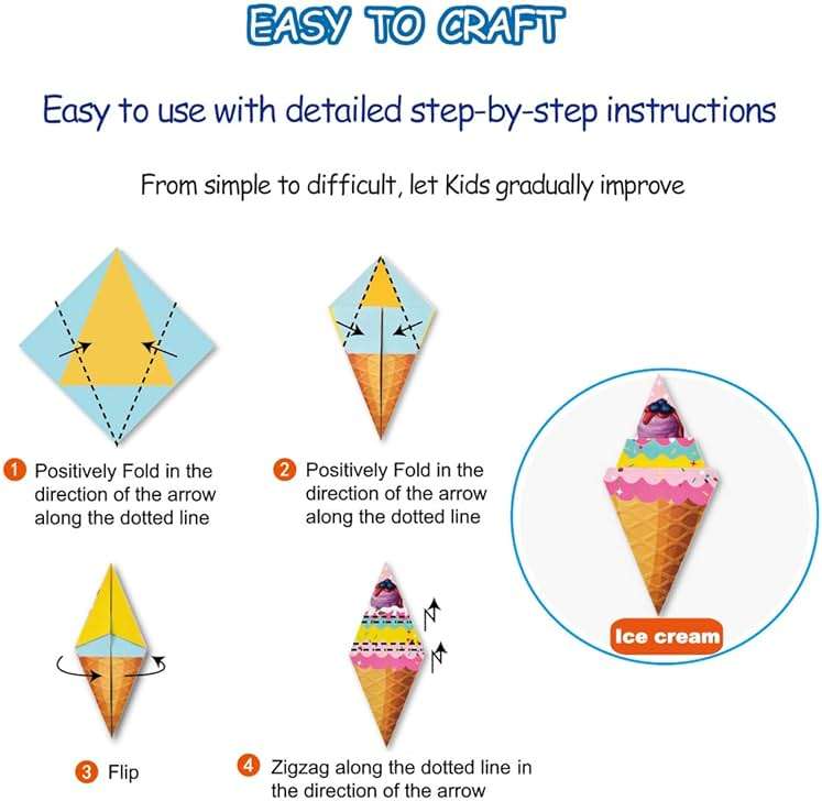 hapray Origami Kit for Kids Ages 5-8 8-12, with Guiding Book, 152 Paper with 72 Patterns, DIY Art and Craft Projects, Beginners Children's Day Gift Boy Girl - Image 5