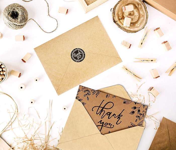 caqpo Thank You Cards With Envelopes - 160 Sets Premium Kraft Thank You Cards Bulk - TY Notes with 8 Graceful Designs - Floral Card for Celebration, Wedding, Baby & Bridal Shower 4x6 - Image 9