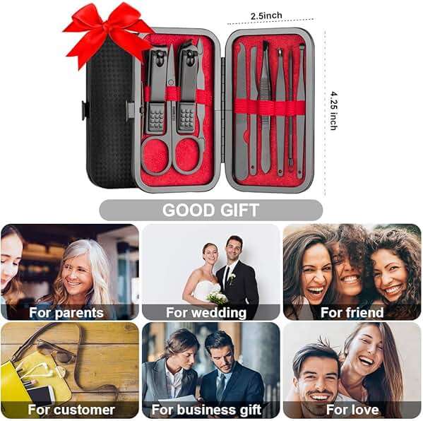 OKOMER Nail Clipper Set - Professional Manicure Set 10 PCS Stainless Steel Nail Kit with Travel Case, Nail Clippers Set Gift for Men Women - Image 7