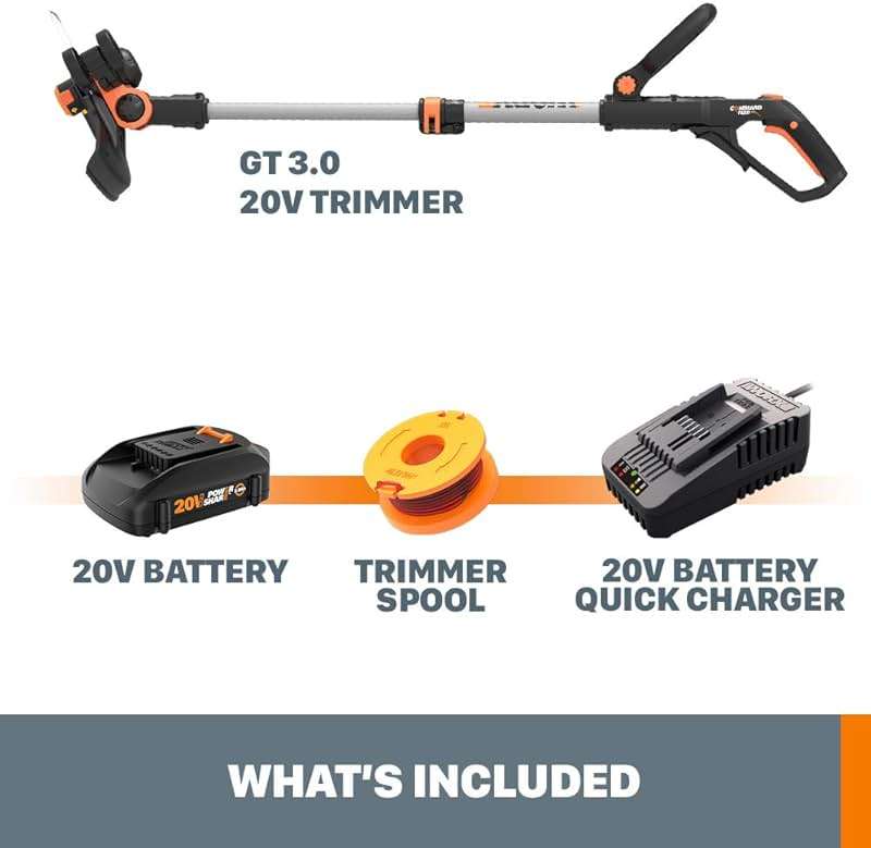 Worx Cordless String Trimmer & Lawn Edger, 12" Electric Weed Wacker with Command Feed, 20V Weed Eater with 5.5 LBS, Battery & Charger Included, WG163.8 - Image 6