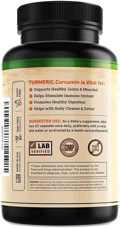 Nature's Base Turmeric and Ginger Supplement - with Curcumin, Apple Cider Vinegar & BioPerine Black Pepper Extract - 95% Curcuminoids - 60 Capsules - Image 2