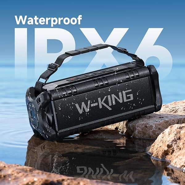 W-KING Bluetooth Speaker, 90W(Max) Loud IPX6 Waterproof Portable Speaker, 50W Deep Bass/40H/EQ/TF/AUX, 105dB Rugged Large Boombox Speakers Bluetooth Wireless for Party/Outdoor/Camping/Beach Essentials - Image 3