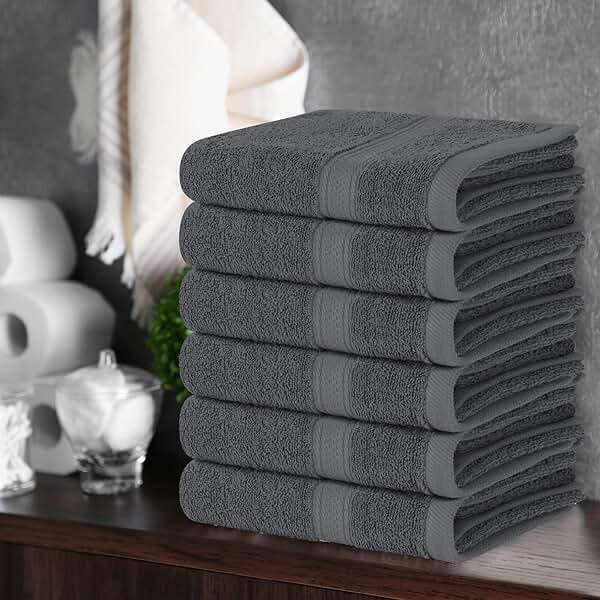Utopia Towels 6 Pack Premium Hand Towels Set, 16 by 28 inches, 100% Ring Spun Cotton, Ultra Soft and Highly Absorbent 600GSM Towels for Bathroom, Gym, Shower, Hotel, and Spa, Grey - Image 7