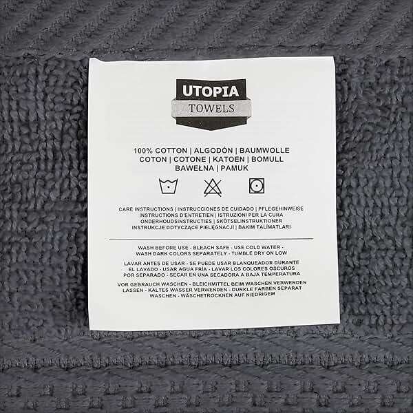 Utopia Towels 6 Pack Premium Hand Towels Set, 16 by 28 inches, 100% Ring Spun Cotton, Ultra Soft and Highly Absorbent 600GSM Towels for Bathroom, Gym, Shower, Hotel, and Spa, Grey - Image 9