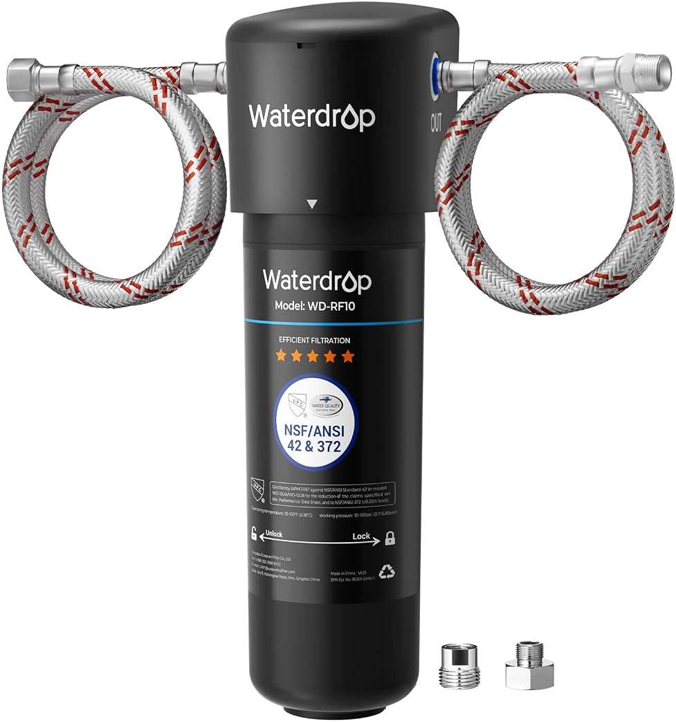 Waterdrop 10UA Under Sink Water Filter System, Reduces PFAS, PFOA/PFOS, Lead, Chlorine, Bad Taste & Odor, Under Counter Water Filter Connects Directly to Your Faucet, NSF/ANSI 42 Certified, 1 Year - Image 1