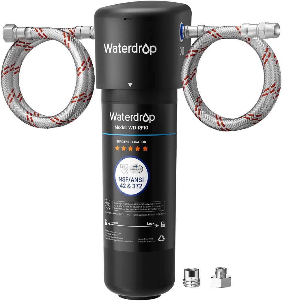 Waterdrop 10UA Under Sink Water Filter System, Reduces PFAS, PFOA/PFOS, Lead, Chlorine, Bad Taste & Odor, Under Counter Water Filter Connects Directly to Your Faucet, NSF/ANSI 42 Certified, 1 Year - Product Image