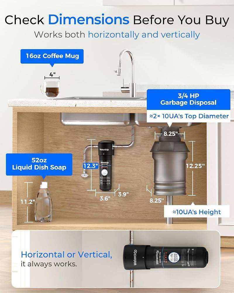 Waterdrop 10UA Under Sink Water Filter System, Reduces PFAS, PFOA/PFOS, Lead, Chlorine, Bad Taste & Odor, Under Counter Water Filter Connects Directly to Your Faucet, NSF/ANSI 42 Certified, 1 Year - Image 5