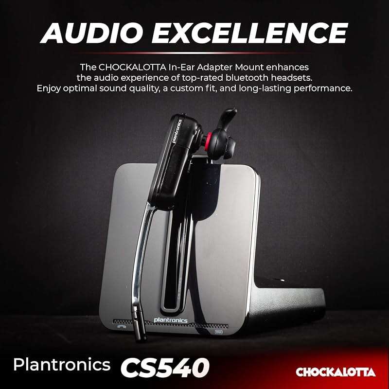 CHOCKALOTTA Eartip Adapter and Silicone Hook Eartips Compatible with Plantronics Poly CS540 / W440 / W740 / WH500 Headsets (1-Pack Adapter + 3 Pcs Left S/M/L Ear Tips) - Image 2