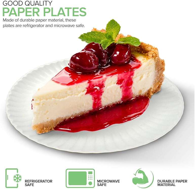 6-Inch Paper Plates Uncoated, Everyday Disposable Dessert Plates 6" Paper Plate Bulk, White, 500 Count, Stock Your Home - Image 5
