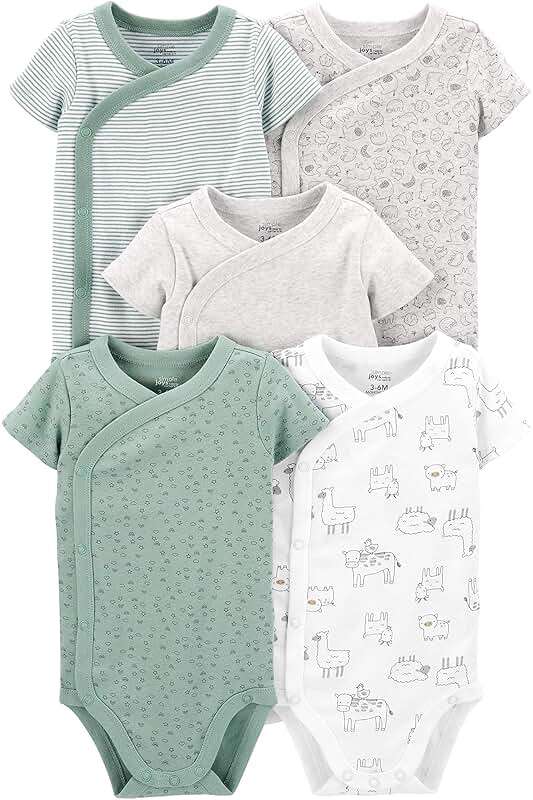 Simple Joys by Carter's Unisex Baby 5-pack Side Snap Short-sleeve Bodysuit - Image 1