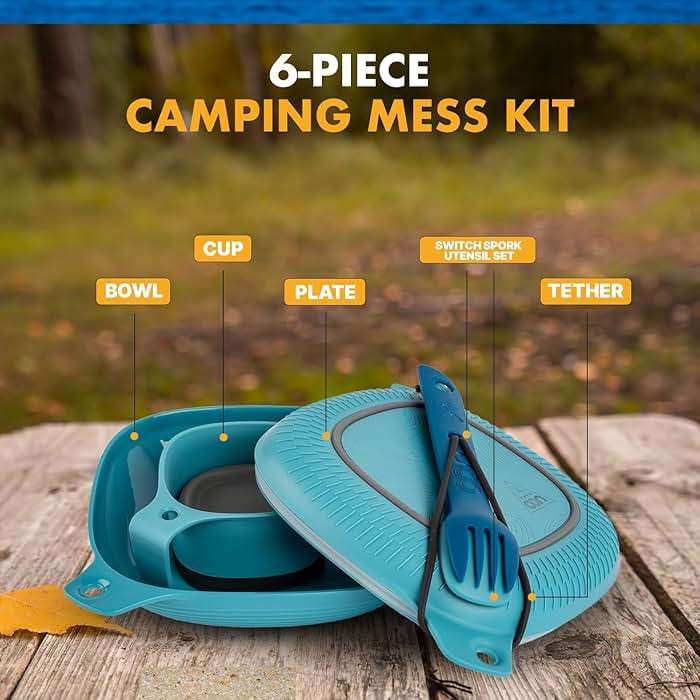 UCO Camping Mess Kit with Bowl, Plate, Collapsible Cup, and Switch Camping Spork - Image 2