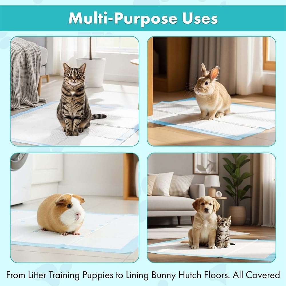TBM Puppy Pads 100 Count - 23.6" x 23.6" - Super Absorbent Pee Pads for Dogs - Premium Leak-Proof - Pets Potty Training Essentials - Disposable Quick- Dry Pads for Puppies | Cats | Rabbits - Image 9