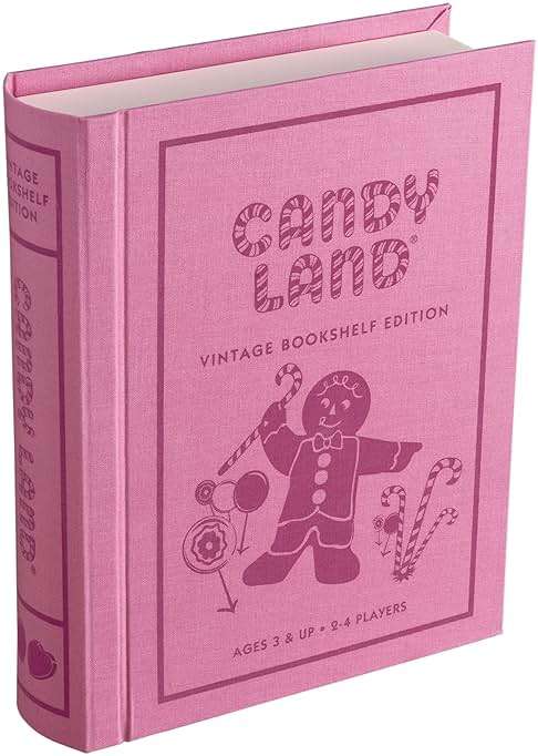 Candy Land Vintage Bookshelf Edition by WS Game Company, Classic Board Games for Kids with Linen-Wrapped Book Box, 1978 Retro Graphics & Slipcase, Ages 3+, Suitable for 2-4 Players - Image 1