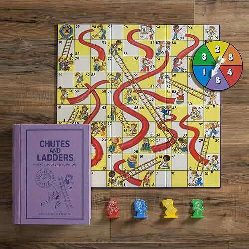 WS Game Company Chutes and Ladders Vintage Bookshelf Edition, Decorative Library Case with Slipcover, Nostalgic 1979 Design, Family Board Games for Collectors & Kids Ages 3+ - Image 3