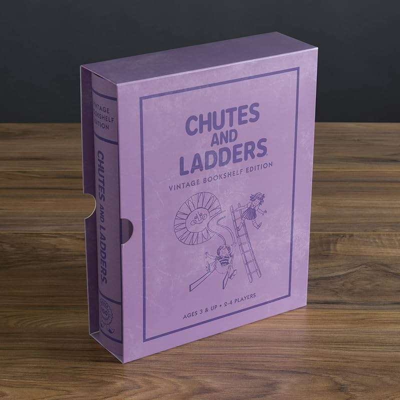 WS Game Company Chutes and Ladders Vintage Bookshelf Edition, Decorative Library Case with Slipcover, Nostalgic 1979 Design, Family Board Games for Collectors & Kids Ages 3+ - Image 4