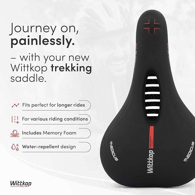 Wittkop Bike Seat I Bicycle Seat for Men and Women, Waterproof Bike Saddle with Innovative 5-Zone-Concept I Exercise Bike Seat for BMX, MTB & Road - Image 2