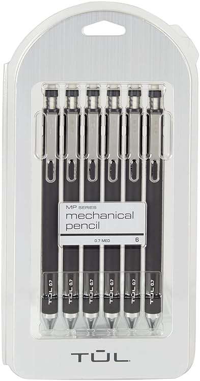 TUL® Mechanical Pencils, 0.7 mm, Black Barrels, Pack Of 6 Pencils - Image 1