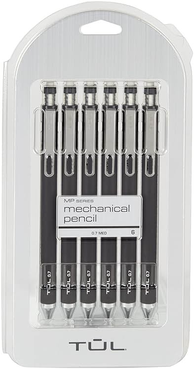 TUL® Mechanical Pencils, 0.7 mm, Black Barrels, Pack Of 6 Pencils - Product Image