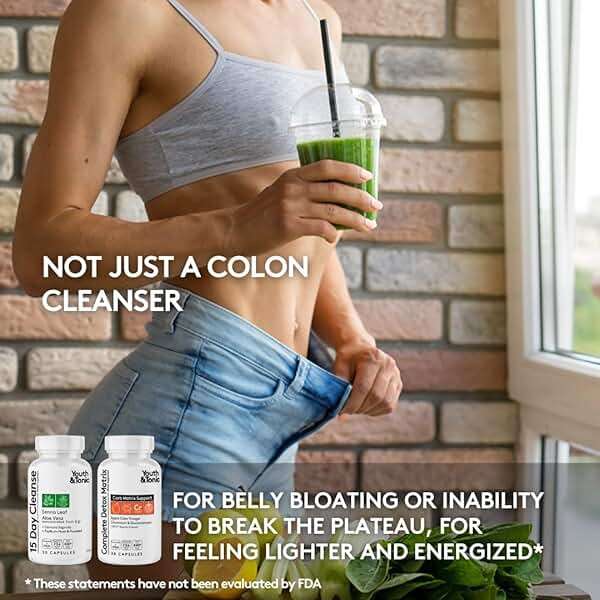 Youth & Tonic 3pk Detox Cleanse Weight Loss - Colon Cleanse & Water Pills - 15 Day Kick-Off for Belly Bloating & Water Retention Relief, Full Body, Gut & Colon Cleanser - 90 Capsules for Women & Men - Image 4