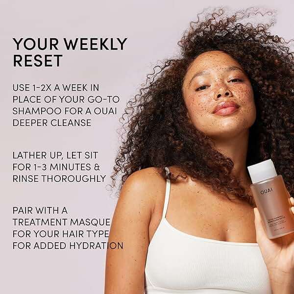 OUAI Detox Shampoo - Clarifying Shampoo for Build Up, Dirt, Oil, Product and Hard Water - Apple Cider Vinegar & Keratin for Clean, Refreshed Hair - Sulfate-Free Hair Care (10 oz) - Image 4