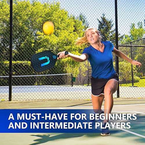 Uteeqe Pickleball Paddles Set of 2, Graphite, 14mm Thickness Thermoformed One-Mold, Semi-Textured for Extra Grit & Spin, Lightweight, USAPA Approved, Non-Slip, 4.25Inch Grip with Carry Bag & 4 Balls - Image 7
